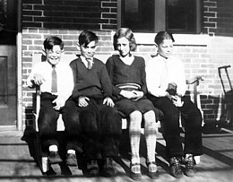 kids on a bench
